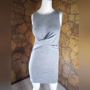 H&M Gray Twist Front Midi Dress